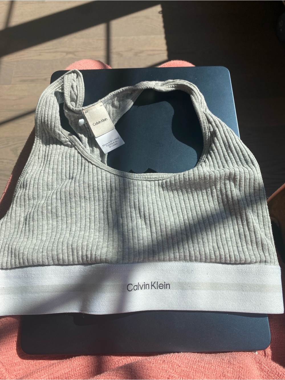 Calvin Klein Gray Ribbed Bralette